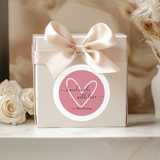 Dusty Rose Custom Vielen Dank Sticker Packaging