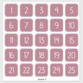 Dusty Rose Customizable Square Number Stickers  Aufkleber