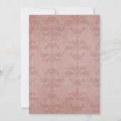 Dusty Rose Damask Brautdusche Einladung (Rückseite)