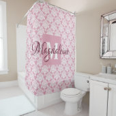 Dusty Rose Damask Mit Monogramm Duschvorhang (Beispiel)