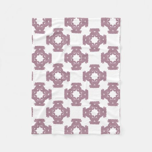 Dusty Rose Damask Pattern Fleecedecke (Vorderseite)