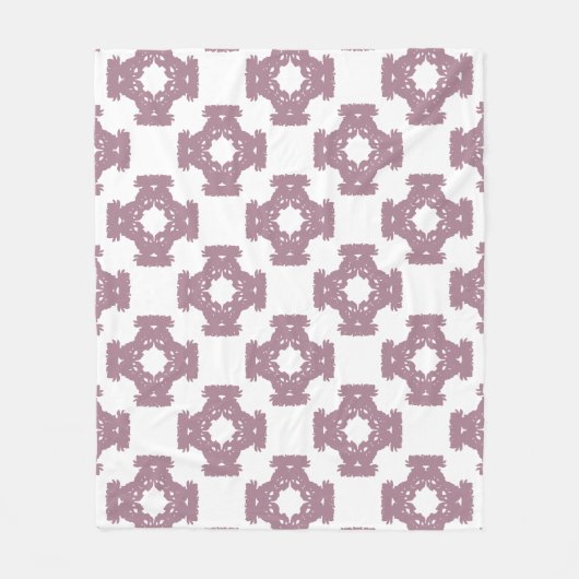 Dusty Rose Damask Pattern Fleecedecke (Vorderseite)