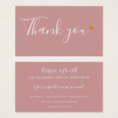 Dusty Rose danke Ihnen für die Rabattkarte (Vorne & Hinten)