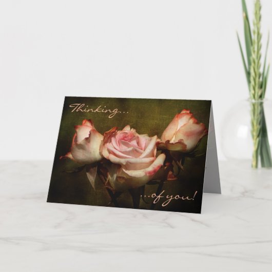 Dusty Rose Denken Sie an Ihre Grußkarte Karte (Vorderseite)