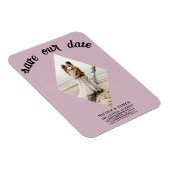 Dusty Rose Diamond Foto Wedding Save the Date Magnet (Rechte Seite)