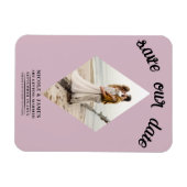 Dusty Rose Diamond Foto Wedding Save the Date Magnet (Horizontal)