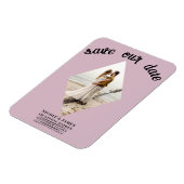 Dusty Rose Diamond Foto Wedding Save the Date Magnet (Linke Seite)