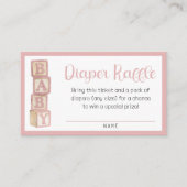 Dusty Rose Diaper Raffle Card | Baby Shower Insert (Vorderseite)