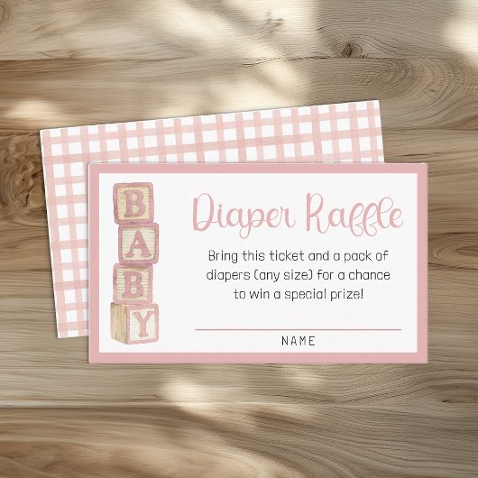 Dusty Rose Diaper Raffle Card | Baby Shower Insert