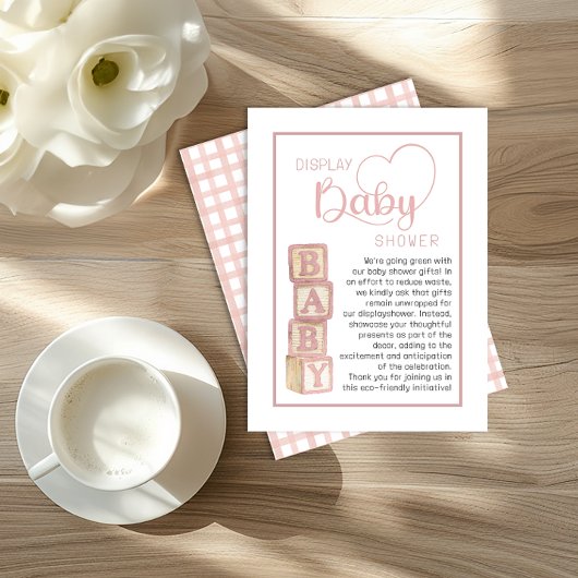 Dusty Rose Display Shower Card | Unwrapped Gifts  Begleitkarte