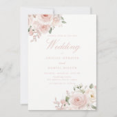 Dusty Rose Divine Blush Wedding Einladung (Vorderseite)
