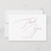 Dusty Rose DIY farben Luxe Script Vielen Dank Dankeskarte (Vorderseite)