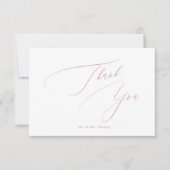Dusty Rose DIY farben Luxe Script Vielen Dank Dankeskarte (Vorderseite)