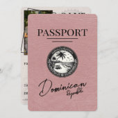 Dusty Rose Dominikanische Republik Passport Save The Date (Vorne/Hinten)