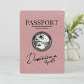 Dusty Rose Dominikanische Republik Passport Save The Date (Stehend Vorderseite)
