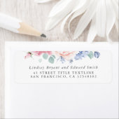 Dusty Rose Dusty Blue Floral Wedding Label (Insitu)