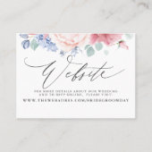 Dusty Rose Dusty Blue Floral Wedding Website Card Visitenkarte (Vorderseite)