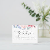 Dusty Rose Dusty Blue Floral Wedding Website Card Visitenkarte (Stehend Vorderseite)
