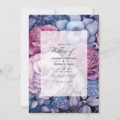 Dusty Rose, Dusty Blue und Silver Floral Wedding Einladung (Vorderseite)