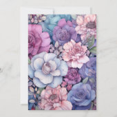 Dusty Rose, Dusty Blue und Silver Floral Wedding Einladung (Rückseite)