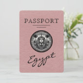Dusty Rose Egypt Passport Wedding Save the Date (Stehend Vorderseite)
