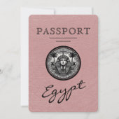 Dusty Rose Egypt Passport Wedding Save the Date (Vorderseite)