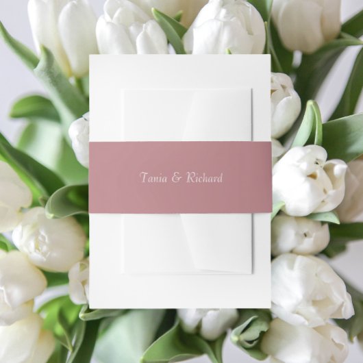 Dusty Rose Einfache, stilisierte Namenssehe Einladungsbanderole