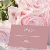 Dusty Rose Einfache, stilisierte Script-Hochzeit Platzkarte