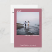Dusty Rose Einfaches Modernes Minimalistisches Fot RSVP Karte (Vorne/Hinten)