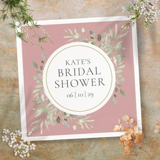 Dusty Rose Elegant Brautparty Serviette