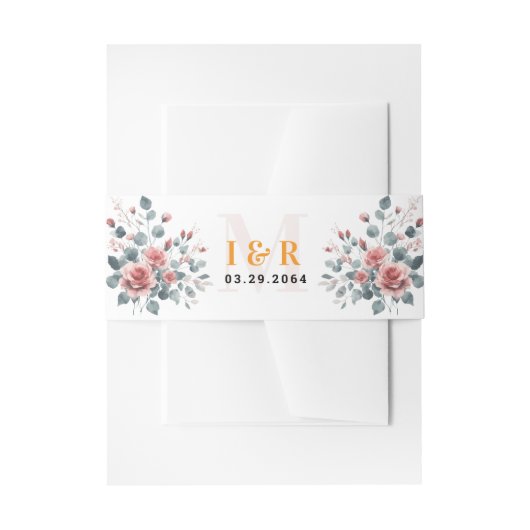 Dusty Rose Elegant Pink Mauve Gold Floral  Einladungsbanderole (Vorderseite Beispiel)