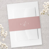 Dusty Rose Elegant Simple Monogram Wedding Einladungsbanderole