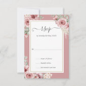Dusty Rose Elegante Blumenschrift RSVP Karte (Vorderseite)