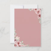 Dusty Rose Elegante Blumenschrift RSVP Karte (Rückseite)