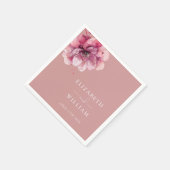 Dusty Rose Elegante Botanische Hochzeit Serviette (Ecke)