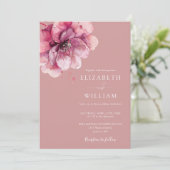 Dusty Rose Elegante Hochzeit der Wasserfarben Einladung (Stehend Vorderseite)