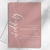 Dusty Rose Elegante Kalligrafie Script Wedding Einladung