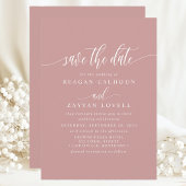Dusty Rose Elegante Kalligraphie Save the Date