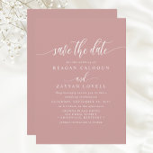 Dusty Rose Elegante Kalligraphie Save the Date