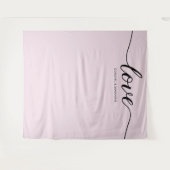 Dusty Rose Elegante Liebe Skript Hochzeitskulisse Wandteppich (Vorderseite (Horizontal))