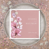 Dusty Rose Elegante Moderne Blumenhochzeit Serviette