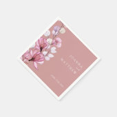 Dusty Rose Elegante Moderne Blumenhochzeit Serviette (Ecke)
