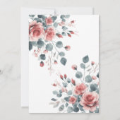 Dusty Rose Elegante Rosa Mauve Gold Floral Wedding Einladung (Rückseite)