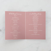 Dusty Rose Elegante Signature Script Hochzeit Programm (Innenseite)