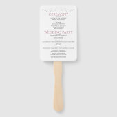 Dusty Rose Elegante White Wedding Fans mit Program Fächer (Rückseite)