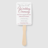 Dusty Rose Elegante White Wedding Fans mit Program Fächer (Vorderseite)