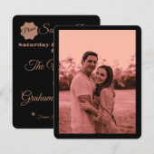 Dusty Rose Elegantes Minimalistisches Foto Save th The Date (Vorne/Hinten)