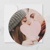 Dusty Rose Elegantes Script Circular Foto Hochzeit Einladung (Rückseite)