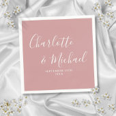 Dusty Rose Elegantes Skript Minimalistisch Serviette