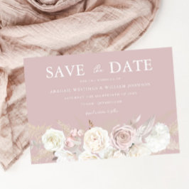 Dusty Rose & Elfenbeinweiße Blume Hochzeit Save The Date